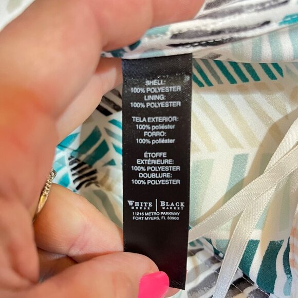 White House Black Market Size 12 Women’s Printed High-Low‎ Fit-And-Flare Dress - Picture 7 of 9